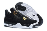 Nike Air Jordan 4 Retro Black White Gold Basketball Men !!! CYBER MONDAY SALE !!!