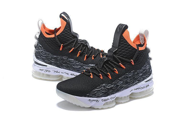 Nike Lebron XV 15 Black White Orange Men Shoes !!! CYBER MONDAY SALE !!!