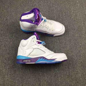 Nike Air Jordan 5 White Blue Purple Men Shoes !!! CYBER MONDAY SALE !!!