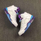 Nike Air Jordan 5 White Blue Purple Men Shoes !!! CYBER MONDAY SALE !!!