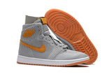 Nike Air Jordan 1 High Retro Flyknit Grey Orange Shoes Basketball Men !!! CYBER MONDAY SALE !!!