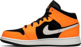 Nike Air Jordan 1 Mid GS Orange Black Shoes Basketball Men !!! CYBER MONDAY SALE !!!