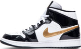 Nike Air Jordan 1 Mid Patent 'Black Gold' Shoes Basketball Men !!! CYBER MONDAY SALE !!!