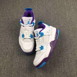 Nike Air Jordan 4 Retro “Hornets” White Blue Purple Basketball Men !!! CYBER MONDAY SALE !!!