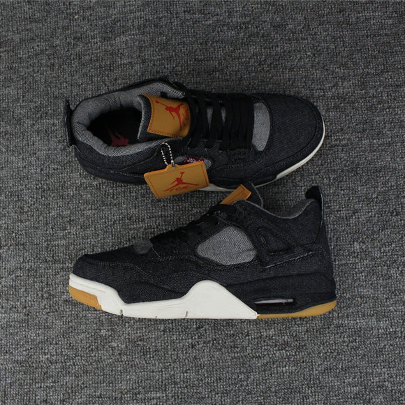 Nike Air Jordan 4 Retro Levis Black Basketball Men !!! CYBER MONDAY SALE !!!