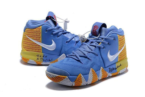 Nike Kyrie 4 Blue Yellow White  Men Basketball Shoes !!! CYBER MONDAY SALE !!!