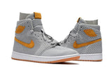 Nike Air Jordan 1 High Retro Flyknit Grey Orange Shoes Basketball Men !!! CYBER MONDAY SALE !!!