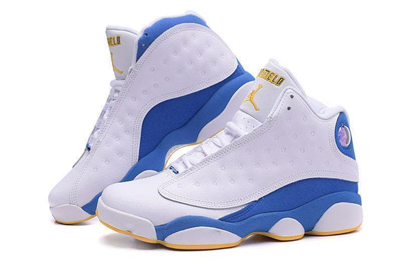 Nike Air Jordan Men 13 Retro White/Blue/Yellow Basketball Men !!! CYBER MONDAY SALE !!!