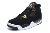 Nike Air Jordan 4 Retro Black White Gold Basketball Men !!! CYBER MONDAY SALE !!!