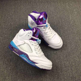 Nike Air Jordan 5 White Blue Purple Men Shoes !!! CYBER MONDAY SALE !!!