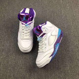 Nike Air Jordan 5 White Blue Purple Men Shoes !!! CYBER MONDAY SALE !!!