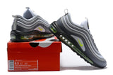 Nike Air Max 97 Carbon Grey Fludredsent Green Shoes !!! CYBER MONDAY SALE !!!