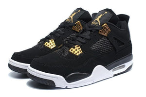 Nike Air Jordan 4 Retro Black White Gold Basketball Men !!! CYBER MONDAY SALE !!!