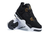 Nike Air Jordan 4 Retro Black White Gold Basketball Men !!! CYBER MONDAY SALE !!!